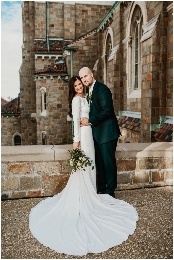 Bride and Groom at St. Bernard Parish