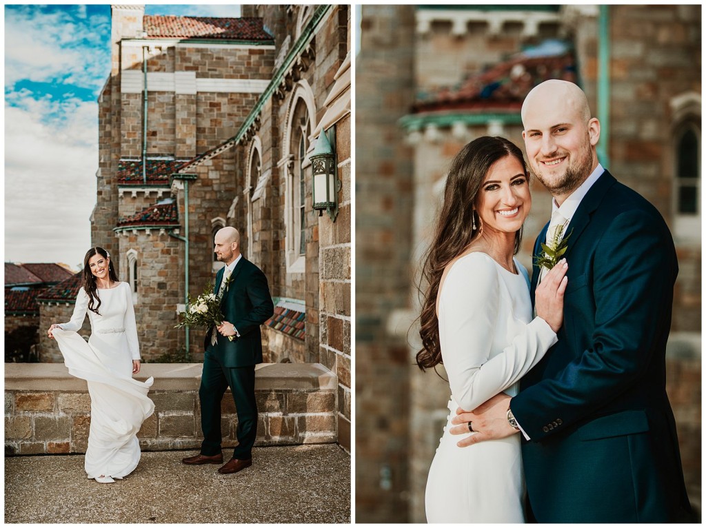 Bride and Groom at St. Bernard Parish