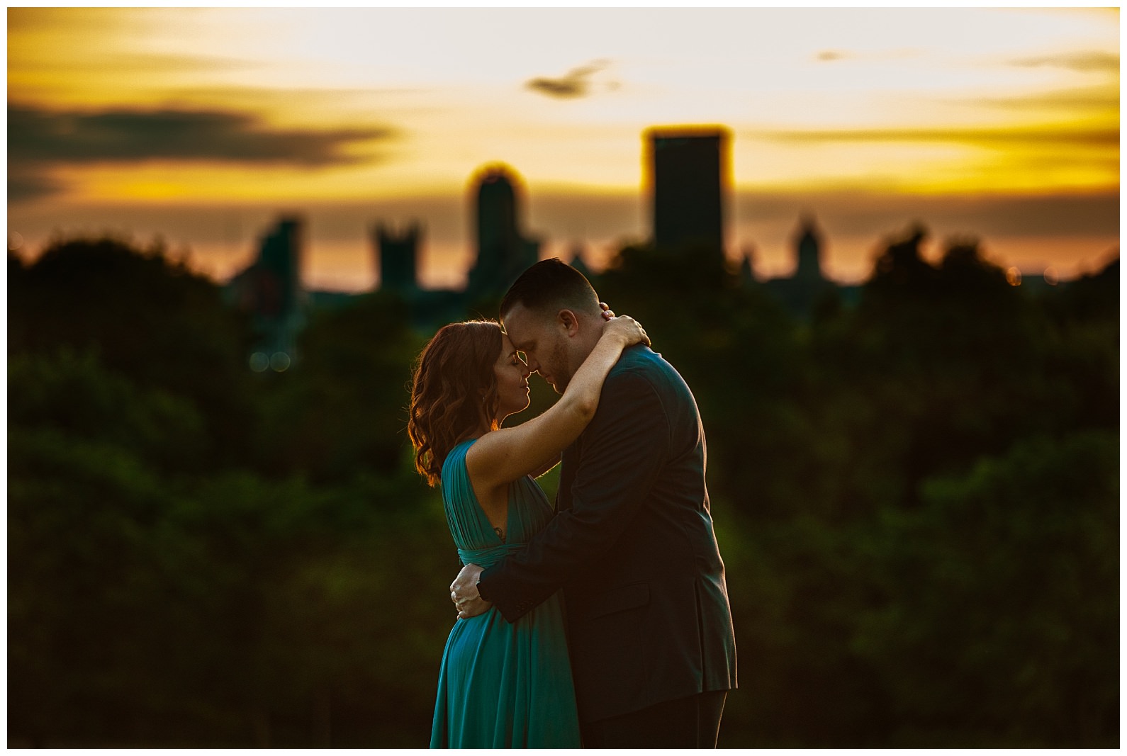 Dressy Schenley Park Engagement Photos