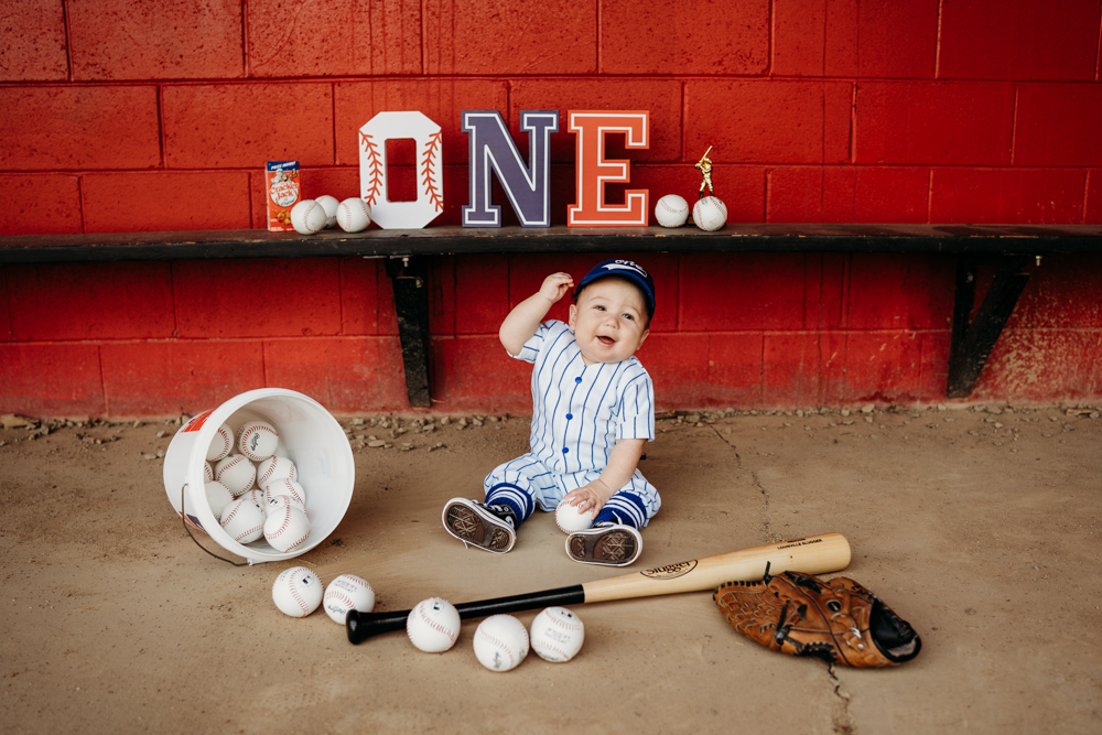 1st bday baseball themed shoot