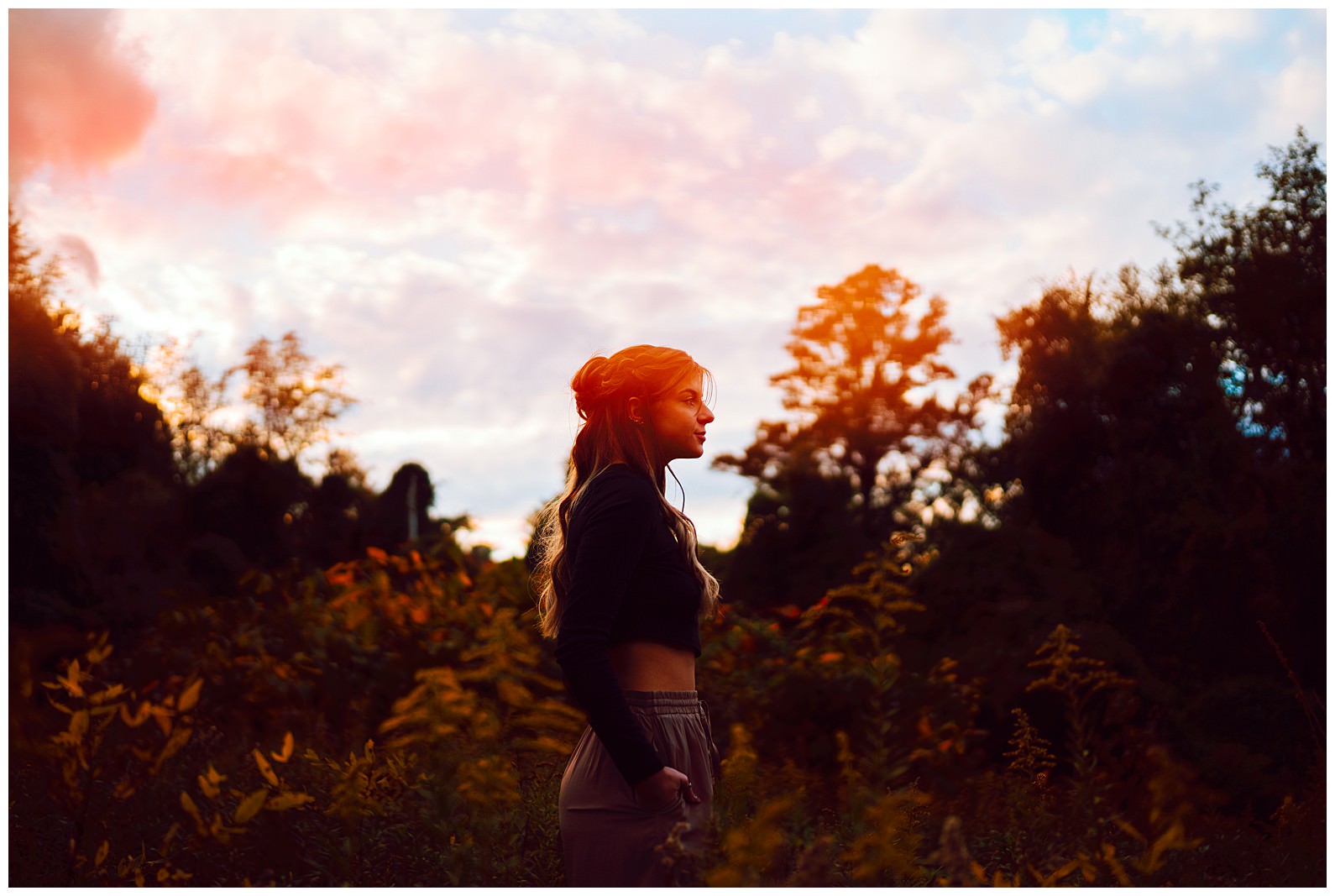 silhouette of a senior portrait