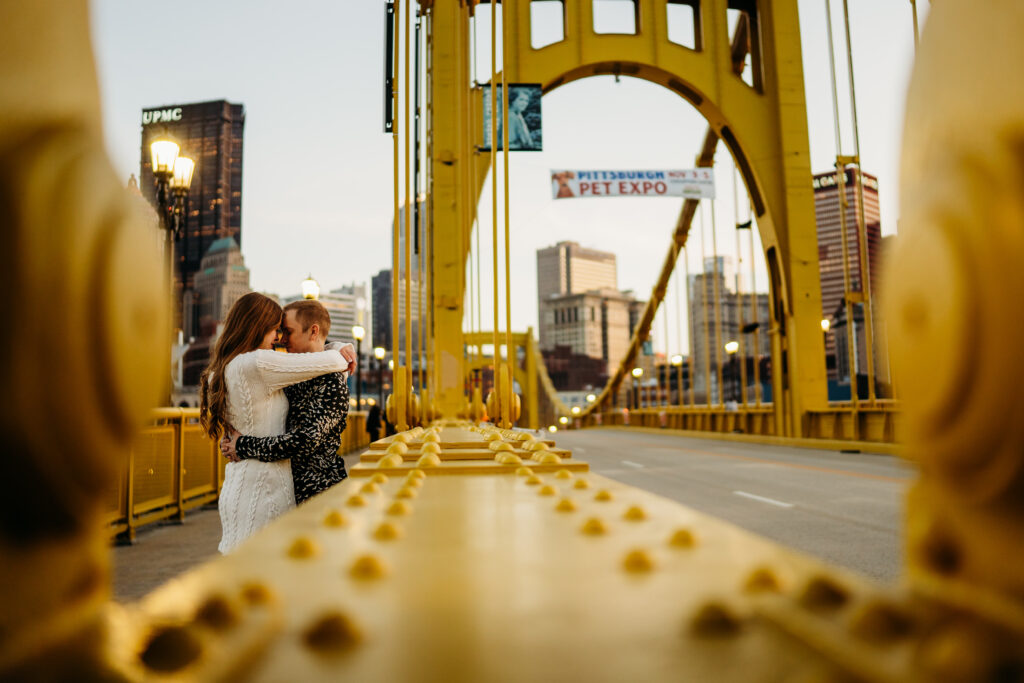 Pittsburgh Bridge Engagement Photo